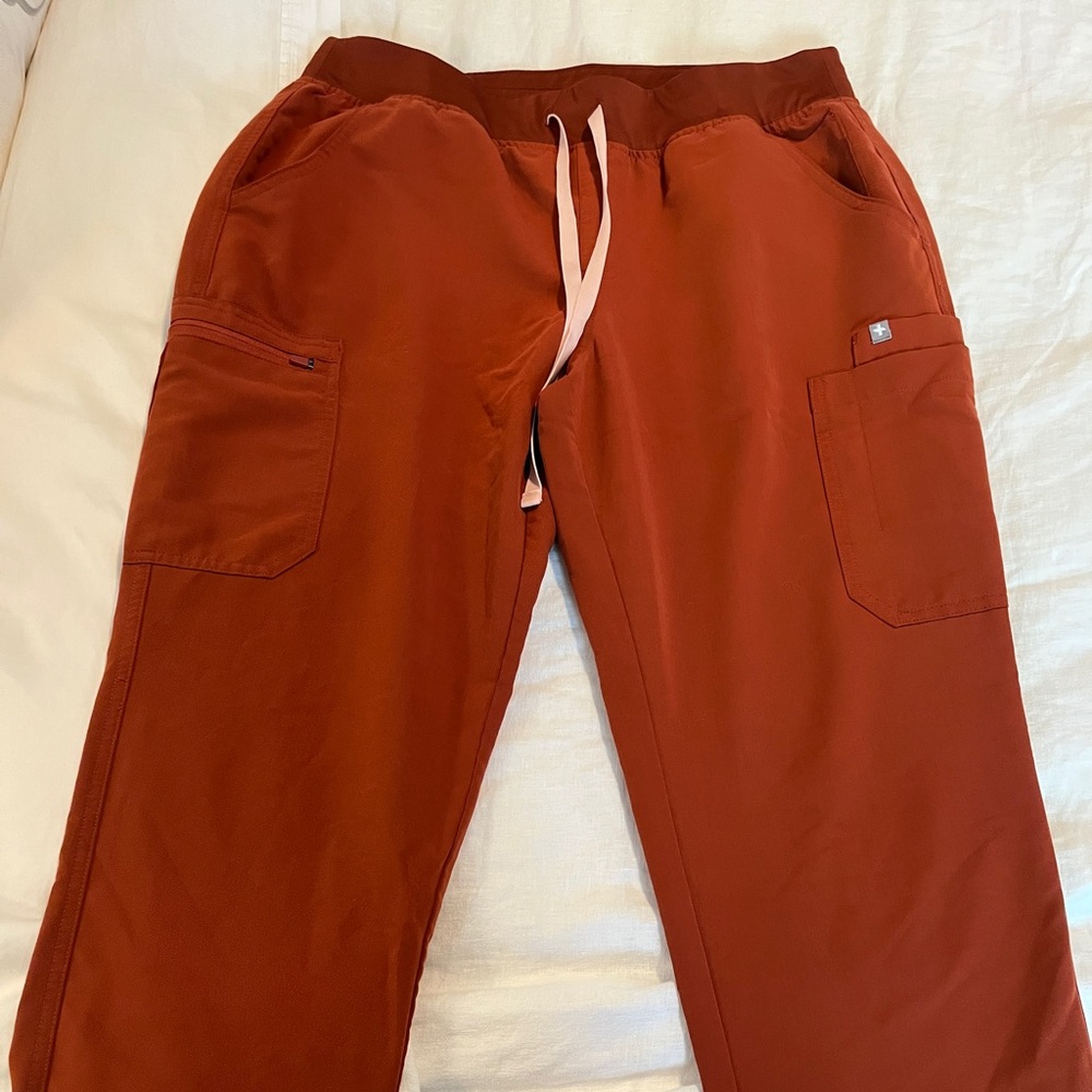 Figs yola large scrub pants in auburn